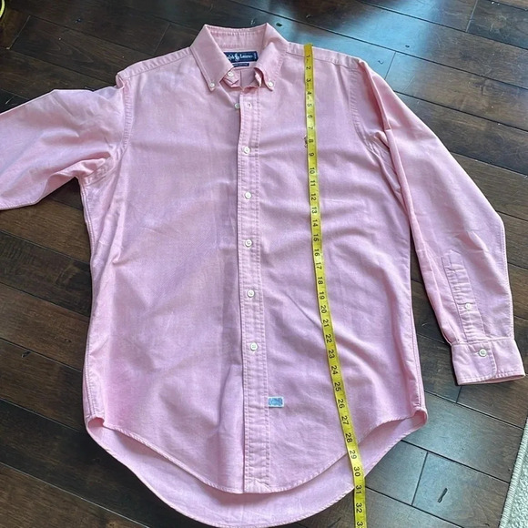 Ralph lauren Oxford Long-Sleeve button down Shirt Faded red Size 14 1/2-33 - Picture 8 of 12